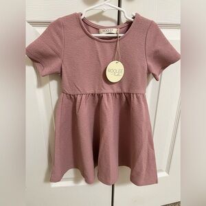 NWT ROOLEE KIDS pink textured dress